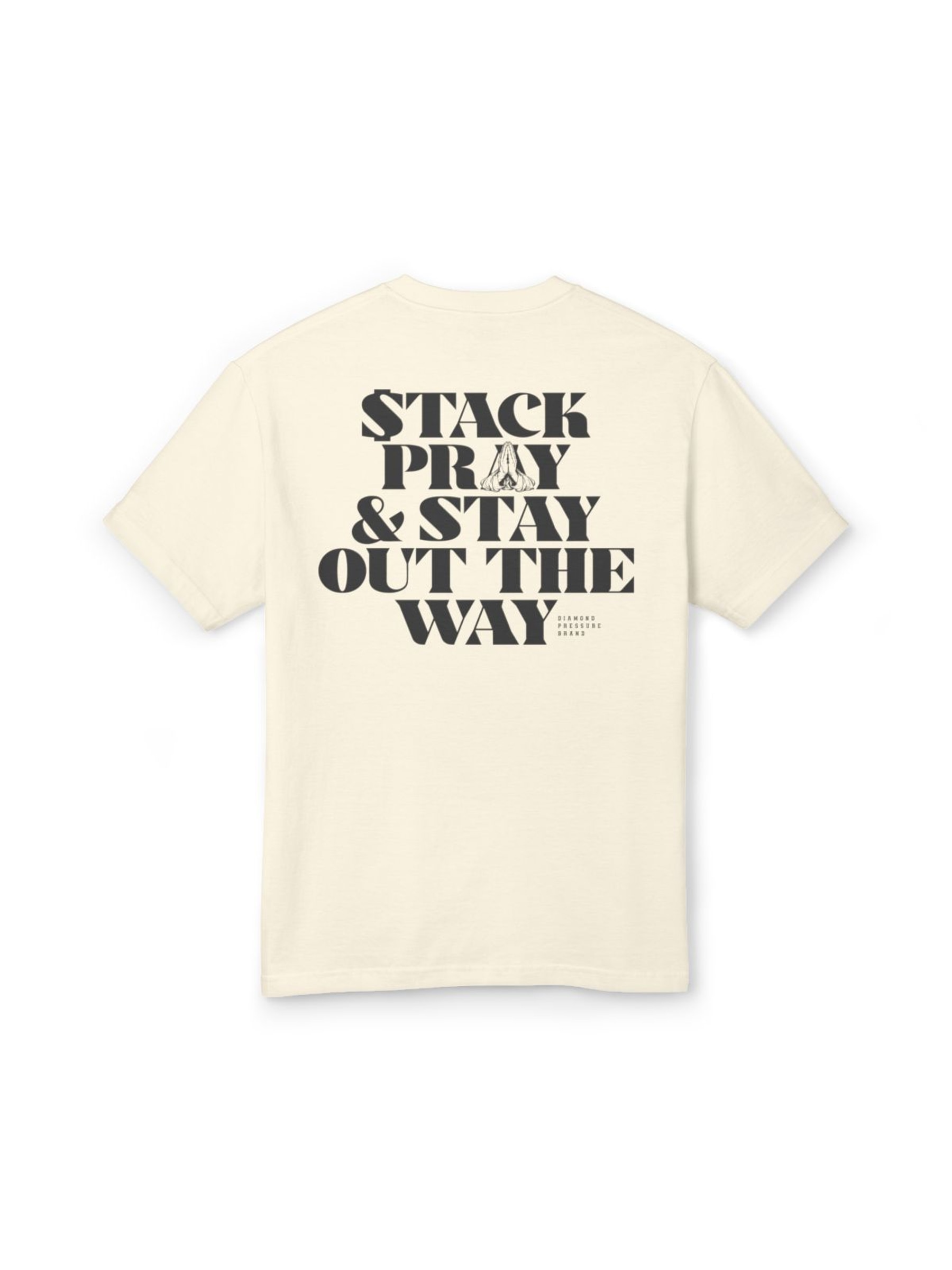 Pray Tee Faded Cream back product mockup